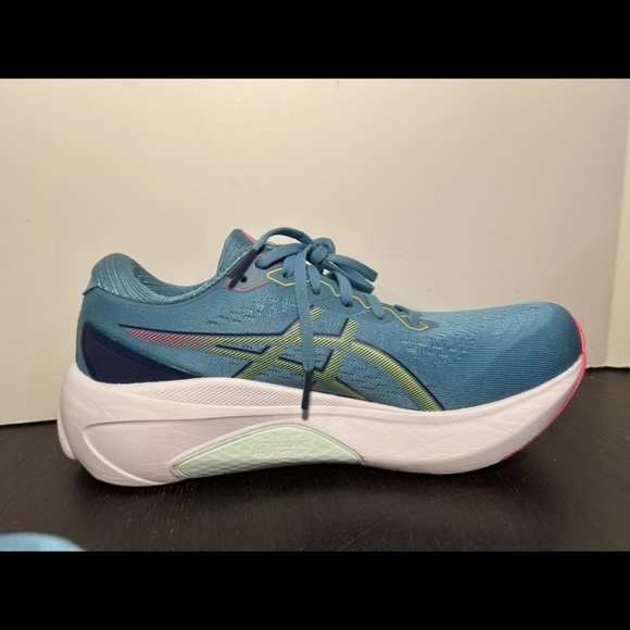 ASICS Gel-Kayano 30 Running Shoes Sneakers Gris Blue/Lime Green/Pink Womans 10 - Picture 3 of 16